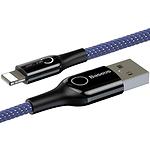 Фото Кабель Baseus CALCD-03 C-shaped Light Intelligent Power-off USB/Lightning 1м Blue 2.4A #1