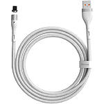 Фото Кабель Baseus CALXC-K02 Zinc Magnetic USB/Lightning, 1м, White, 2.4A #1
