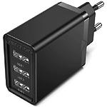 Фото Мережевий ЗП Vention (FEAB0-EU) 3 * USB-A, 2.4A, 12W, Black