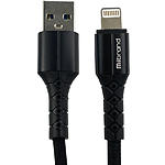 Фото Кабель Mibrand MI-32 Black (MIDC/321LB) USB/Lightning, 1м, 2A, Nylon Charging Line