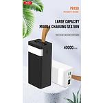 Фото Зовнішній акумулятор Power Bank XO PR130 Black, 40000mAh, 2x USB-A, QC 3.0, 22.5W, ліхтарик #4