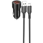 Фото Автомобільний зарядний пристрій BOROFONE BZ19B Black (6941991101502) 2*USB-A,36W,QC3.0,cbl micro-USB