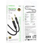 Фото Звуковий перехідник BOROFONE BL22 Black (6941991117725) 3.5mm male на 3.5mm male AUX Audio, 1м, TPE #1