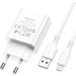 Фото Мережевий ЗП BOROFONE BA74A White (6974443388664) 1*USB-A, 2.1A + Cable micro-USB #4