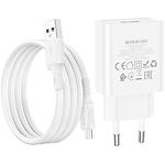 Фото Мережевий ЗП BOROFONE BA74A White (6974443388664) 1*USB-A, 2.1A + Cable micro-USB #5