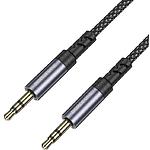 Фото Звуковий перехідник BOROFONE BL24 Grey (6941991118968) 3.5mm male на 3.5mm male AUX Audio, 1м, nylon
