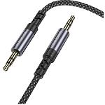 Фото Звуковий перехідник BOROFONE BL24 Grey (6941991118968) 3.5mm male на 3.5mm male AUX Audio, 1м, nylon #6