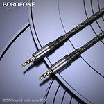 Фото Звуковий перехідник BOROFONE BL24 Grey (6941991118968) 3.5mm male на 3.5mm male AUX Audio, 1м, nylon #7