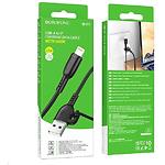 Фото Кабель BOROFONE BX91 Black (6974443389883) USB/Lightning, 1м, 2.4A, PVC, PVC connectors #1