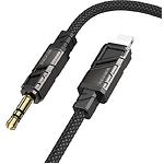 Звуковий перехідник BOROFONE BL22 Black (6941991117749) Lightning male на AUX 3.5mm male Audio, 1м - фото