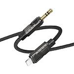 Фото Звуковий перехідник BOROFONE BL22 Black (6941991117749) Lightning male на AUX 3.5mm male Audio, 1м #4