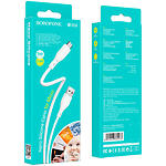 Фото Кабель BOROFONE BX66 White (6974443382433) USB/Micro-USB,1м, 2.4A, silicone #1