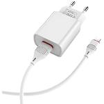 Фото Мережевий ЗП BOROFONE BA20A White (6931474700728) 1*USB-A, 2.1A + Cable Lightning #2