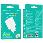 Фото Мережевий ЗП BOROFONE BA81A White (6941991108181) 1*USB-C, QC, PD 20W #1