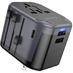 Фото Мережевий ЗП BOROFONE BAC12 Black (6941991117152) 2*USB-A + USB-C, 12W, вилки US,EU,UK,AUS