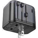 Фото Мережевий ЗП BOROFONE BAC12 Black (6941991117152) 2*USB-A + USB-C, 12W, вилки US,EU,UK,AUS #3