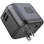 Фото Мережевий ЗП BOROFONE BAC12 Black (6941991117152) 2*USB-A + USB-C, 12W, вилки US,EU,UK,AUS #4