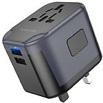 Фото Мережевий ЗП BOROFONE BAC12 Black (6941991117152) 2*USB-A + USB-C, 12W, вилки US,EU,UK,AUS #5