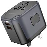 Фото Мережевий ЗП BOROFONE BAC13 Black (6941991117169) 2*USB-A + USB-C, QC3.0, PD 20W, вилки US,EU,UK,AUS #2