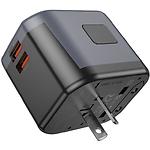 Фото Мережевий ЗП BOROFONE BAC13 Black (6941991117169) 2*USB-A + USB-C, QC3.0, PD 20W, вилки US,EU,UK,AUS #4