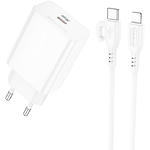 Фото Мережевий ЗП BOROFONE BA21A Pro White (6941991111419) 1*USB-C, QC, PD 20W, Cable Lightning