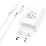 Фото Мережевий ЗП BOROFONE BA21A Pro White (6941991111419) 1*USB-C, QC, PD 20W, Cable Lightning #4