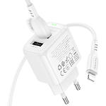 Фото Мережевий ЗП BOROFONE BAS41A White (6941991113758) 2*USB-A, 2.4A + Cable Lightning #5