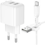 Фото Мережевий ЗП BOROFONE BAS41A White (6941991113765) 2*USB-A, 2.4A + Cable micro-USB #3