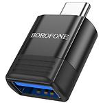 Перехідник BOROFONE BV18 Black (6941991104015) Type-C male на USB-A 3.0 female - фото