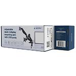 Фото Кронштейн Gembird MA-DA2U-01 для 2 LED моніторів до 32", до 9 кг, вмонтовані USB порти #4