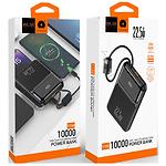 Фото Зовнішній акумулятор Power Bank WUW Y158 Black, 10000mAh,Fast Charge,PD 22.5W,cable Type-C/Lightning #1