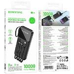 Фото Зовнішній акумулятор Power Bank BOROFONE BJ76 Smart Black (6941991120046) 10000mAh, 10W, 4 кабеля #1