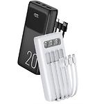 Зовнішній акумулятор Power Bank WUW Y21 Black, 20000mAh, 10W, cable USB-A/Micro/Type-C/Lightning - фото