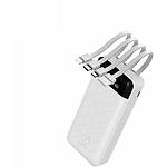 Зовнішній акумулятор Power Bank WUW Y131 White, 20000mAh, 10.5W, cable USB-A/Micro/Type-C/Lightning - фото