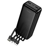 Фото Зовнішній акумулятор Power Bank Hoco J163B 30000mAh Black (6942007664615) 10W, 4 вбудованих кабеля
