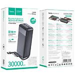 Фото Зовнішній акумулятор Power Bank Hoco J163B 30000mAh Black (6942007664615) 10W, 4 вбудованих кабеля #1