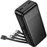 Фото Зовнішній акумулятор Power Bank Hoco J163B 30000mAh Black (6942007664615) 10W, 4 вбудованих кабеля #3