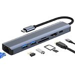 Фото Концентратор HUB USB 3.1 Dynamode BYL-2303 USB-C 3.1 -> RJ45 + 4K HDMI +2хUSB 3.0 +USB-C PD100W +SD #11