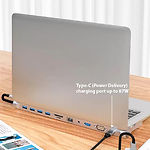 Фото Концентратор HUB USB 3.1 Dynamode BYL-2003 USB-C 3.1 -> RJ45+HDMI4K+VGA+USB3.0+Audio+USB-C PD100W+SD #5