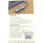 Фото Концентратор HUB USB 3.0 Dynamode DM-AD-GLAN-U3 Grey, USB-A/C -> 3* USB3.0 + RJ-45 GBLan, cable 13см