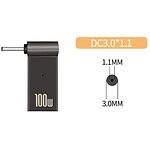 Адаптер PD 100W USB Type-C USB Мама -> DC Jack 3.0x1.1 мм (PD100W-3.0x1.1mm) для зарядки ноутбуків A - фото