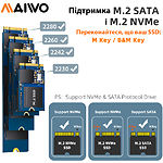 фото HDD Rack Maiwo K1696P2 black Зовніш. USB3.2 Type-C на M2 SSD NVMe/SATA