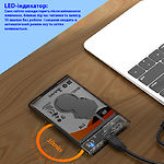 Фото HDD Rack Maiwo K2510B прозоро-чорна зонішня кишеня USB3.0 2,5" S-ATA HDD/SSD #4