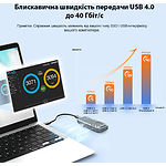 Фото HDD Rack Maiwo K1695 Grey Alu зовнішня кишеня USB4.0 Type-C 40Gbps на M2 SSD NVMe 2280 #12