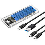 HDD Rack Dynamode DM-CAD-SSD09 прозора зовнішня кишеня USB3.2 Type-C -> M.2 SATA/NVMe SSD - фото