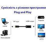 Фото Перехідник STLab U-996-4K DisplayPort тато (сигнал) в HDMI мама (пристрій), 4K Ultra HD #7