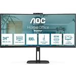Фото AOC 34" CU34V5CW/BK VA Curved 3440x1440 21:9,3000:1,4мс,300кд/м2,100Гц,DP/HDMI,USB,WEB,Ауд.вих,2x5Вт #1