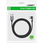 Фото Кабель UGREEN US284 (UGR-50940) 0.5м, USB-A/Type-C 90°, 3A, Black #1