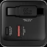 Фото Мережевий ЗП Verbatim (32217) Black, GaN 65W, USB-A 60W QC 3.0 + 2*USB-C 65W PD3.0 #2