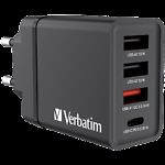 Фото Мережевий ЗП Verbatim (49700) Black 30W, 2*USB-A 5V/2A + USB-A QC3.0 18W + USB-C 18W PD3.0 #2